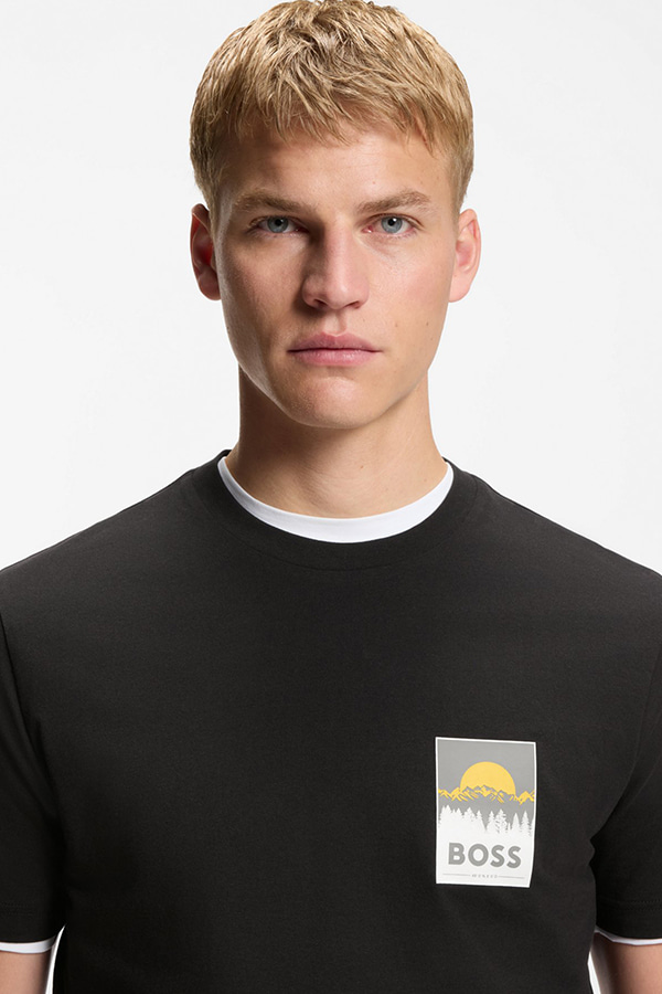 ΜΠΛΟΥΖΑ T-SHIRT BOSS - 001 ΜΑΥΡΟ